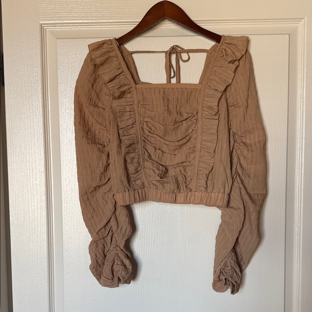 HYFVE Ruffled Brown Blouse